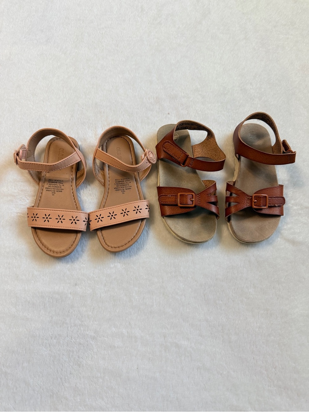 Kids Leather Buckle Sandals in Pink and Brown - Comfortable Summer Shoes